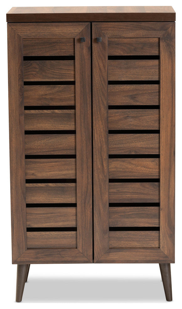 Hank Modern Shoe Cabinet, Walnut Brown