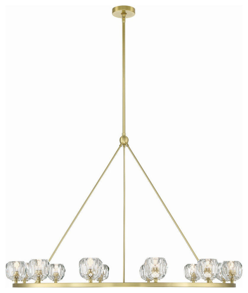 Aragon LED Chandelier, Soft Brass