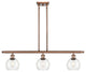 Innovations 516-3I-AC-G122-6 3 Light 36" Island Light, Antique Copper