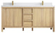 Elizabeth Oak 72" Double Sink Vanity, White 2" White Quartz