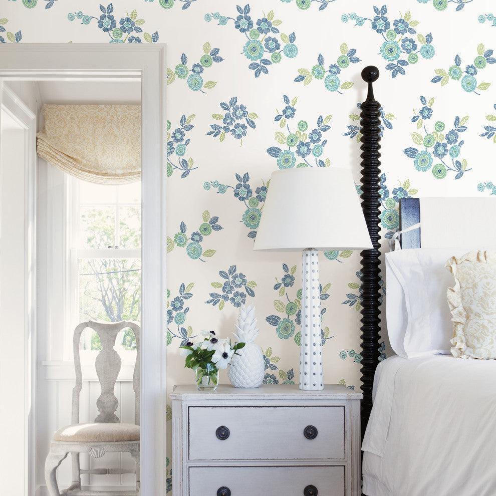 Malaga Green Floral Wallpaper Bolt