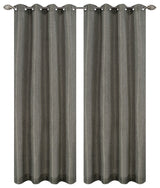 Tweed Drapery Curtain Panels with Grommets, Hunter Gray