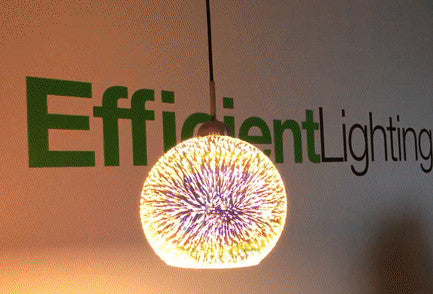 1-Light Globe Pendant LED Light, Hand Blown 3D Glass