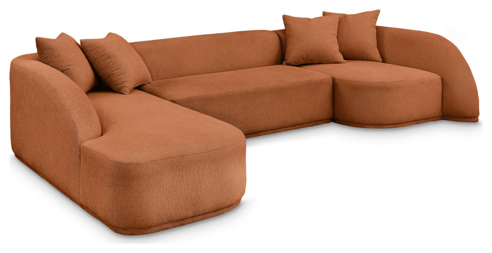 Rita Upholstered 3pc. Sectional, Cognac