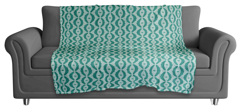 Oval Pattern in Blue Fleece Blanket