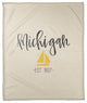 Michigan Established 50x60 Coral Fleece Blanket