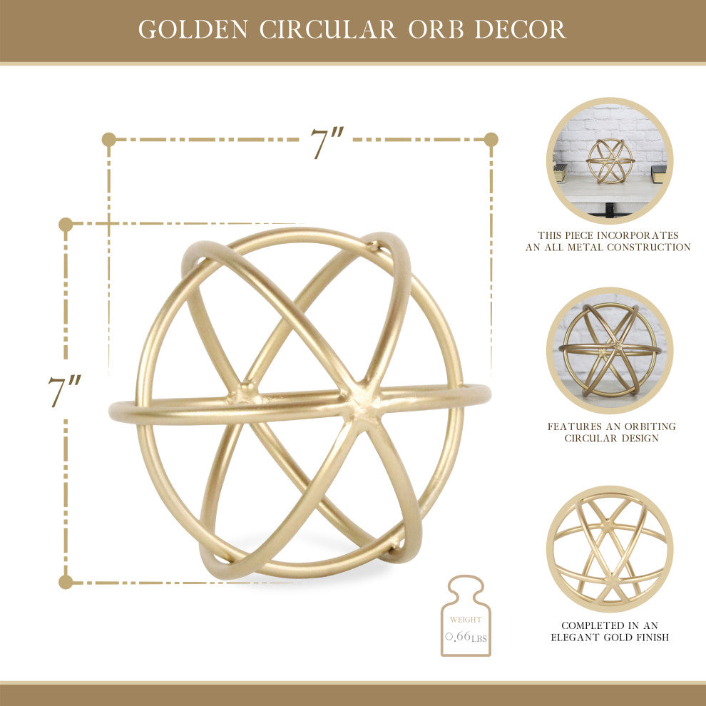 Petite Circular Orb Decor, Gold