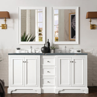 De Soto 72" Double Vanity, Bright White, Parisien Bleu Quartz