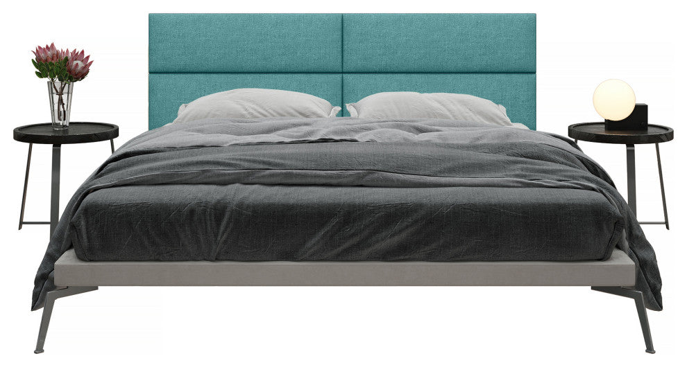 Jaxx Panelist Modern Padded Headboard, Set of 4 Panels, King, Surf Turquoise