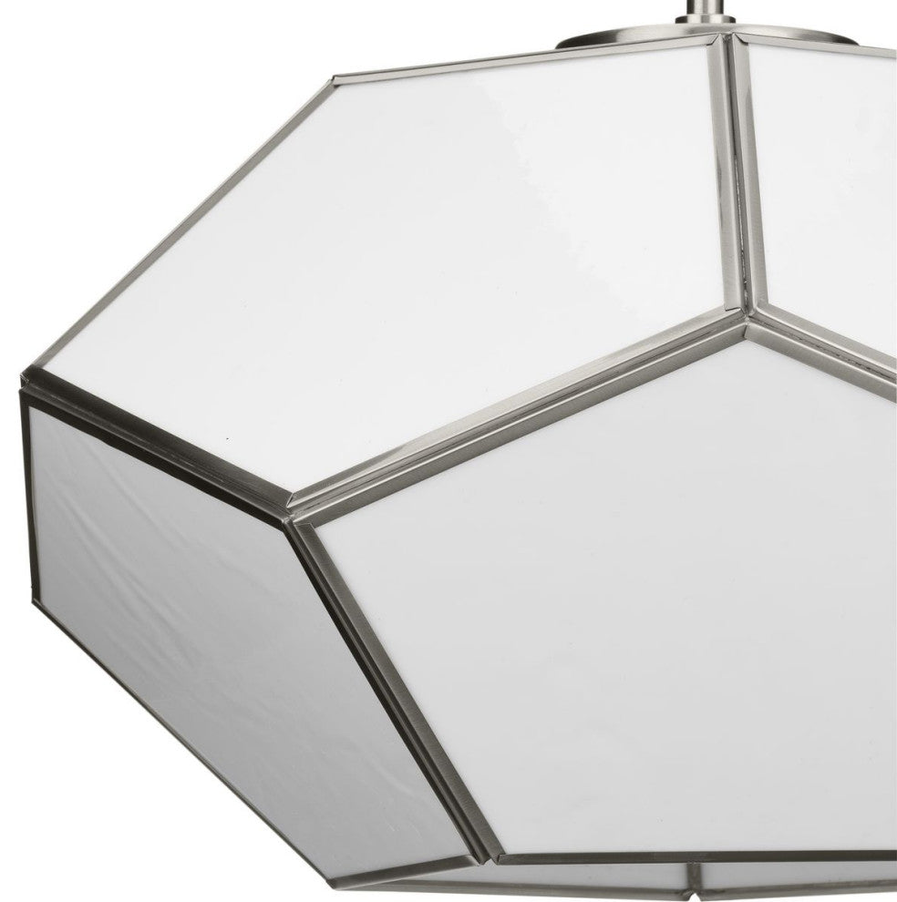 Latham Collection 18" 3-Light Convertible Semi-Flush Mount Light, Brushed Nickel