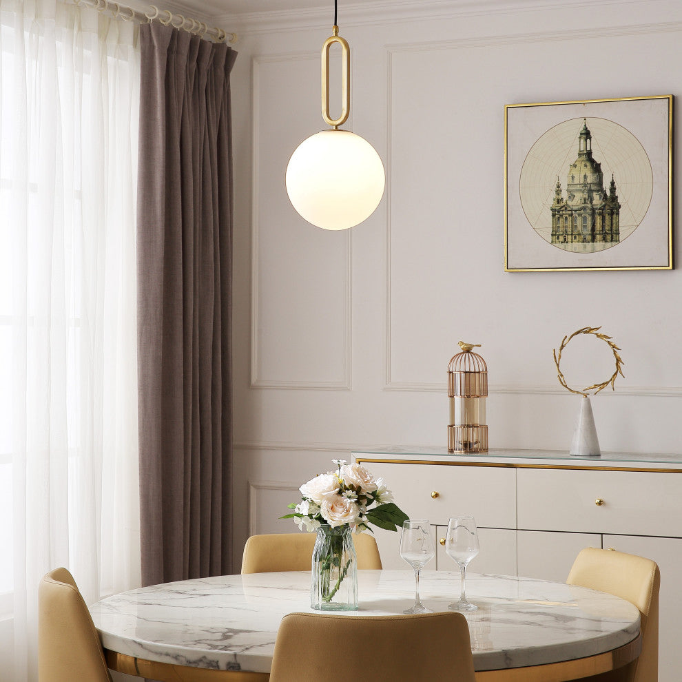 Vidalite Frosted Globe Pendant, Gold