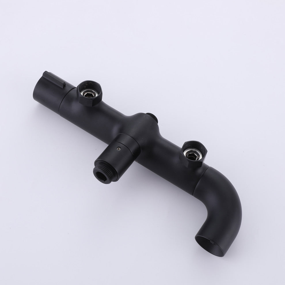 Exposed Shower System with Handheld Shower & Bathtub Spout, Matte Black