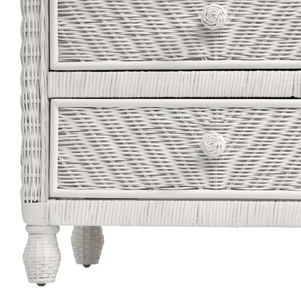 Santa Cruz 6-Drawer Dresser With Glass Top, White