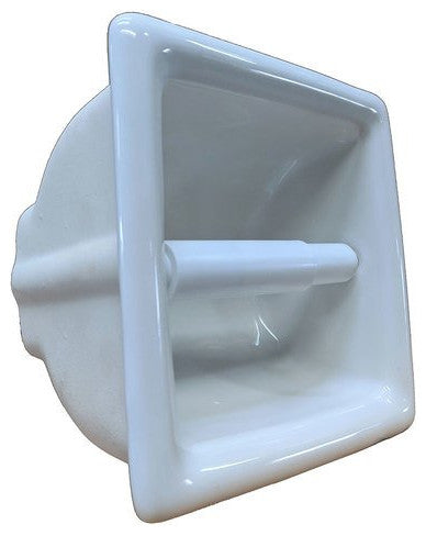 Porcelain Recess Niche Tissue Toilet Paper Holder Bathroom Shower Premade, White Glossy