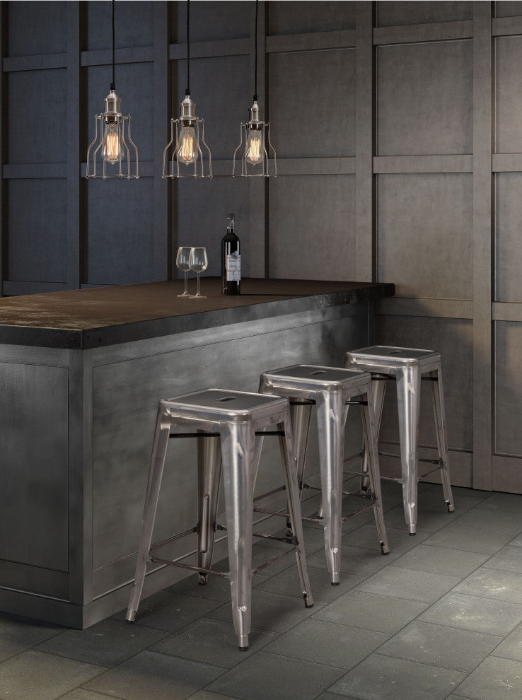 Marius Counter Stool, Set of 2 Gunmetal