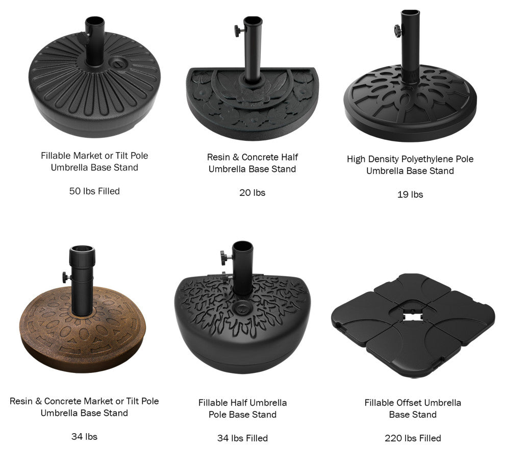 Pure Garden Heavy Duty Resin and Cement 34 lb Outdoor Umbrella Base, Bronze