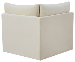 Jacob Velvet Upholstered Modular Corner Chair, Cream