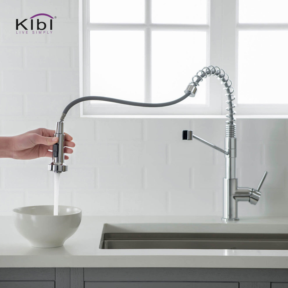 Lodi Single Handle Pull Down Kitchen Faucet, Chrome