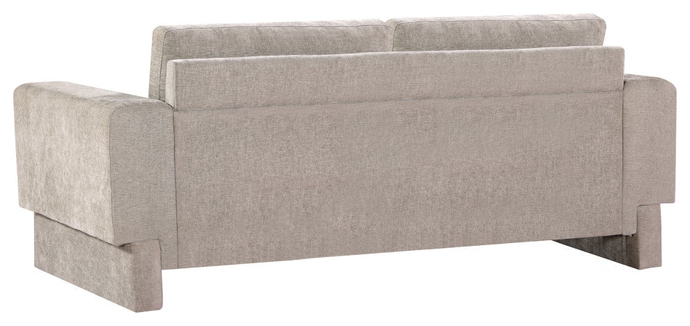 Madeline Chenille Fabric Upholstered Chair, Beige, Sofa