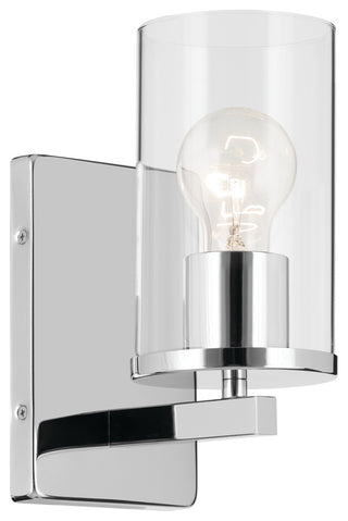 Crosby 4.5" 1-Light Wall Sconce With Clear Glass, Chrome