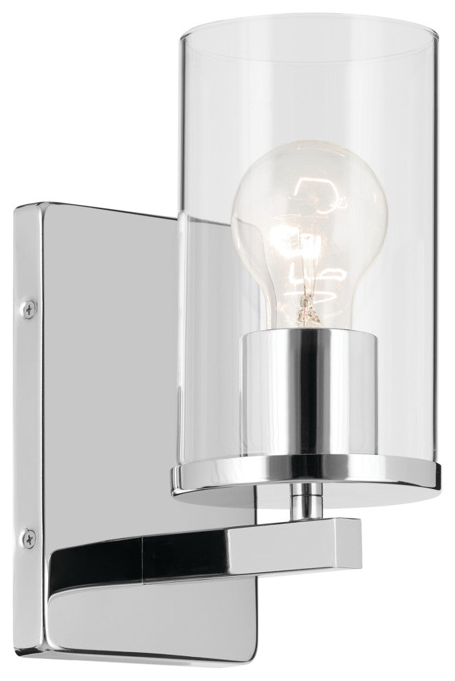 Crosby 4.5" 1-Light Wall Sconce With Clear Glass, Chrome