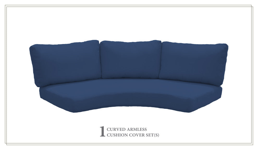 6" High Back Cushions for Curved Armless Sofa