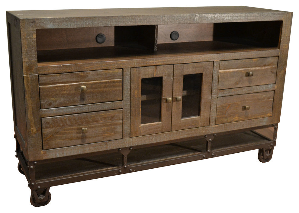 Greenview 62" Forged Iron Base TV Stand