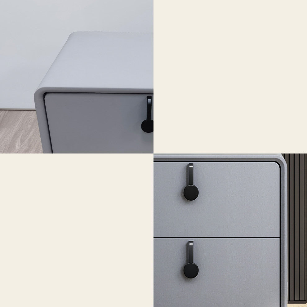 Modern Night Stands with Adjustable Metal Stubby Legs&Dual Drawers