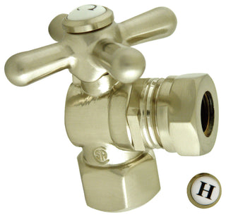 Kingston 1/2" IPS X 1/2" X 7/16" Slip Joint Angle Stop, Brushed Nickel
