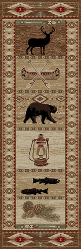 American Destination River Camp Lodge Area Rug, 2'3"x7'7"