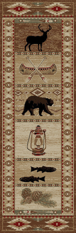 American Destination River Camp Lodge Area Rug, 2'3"x7'7"