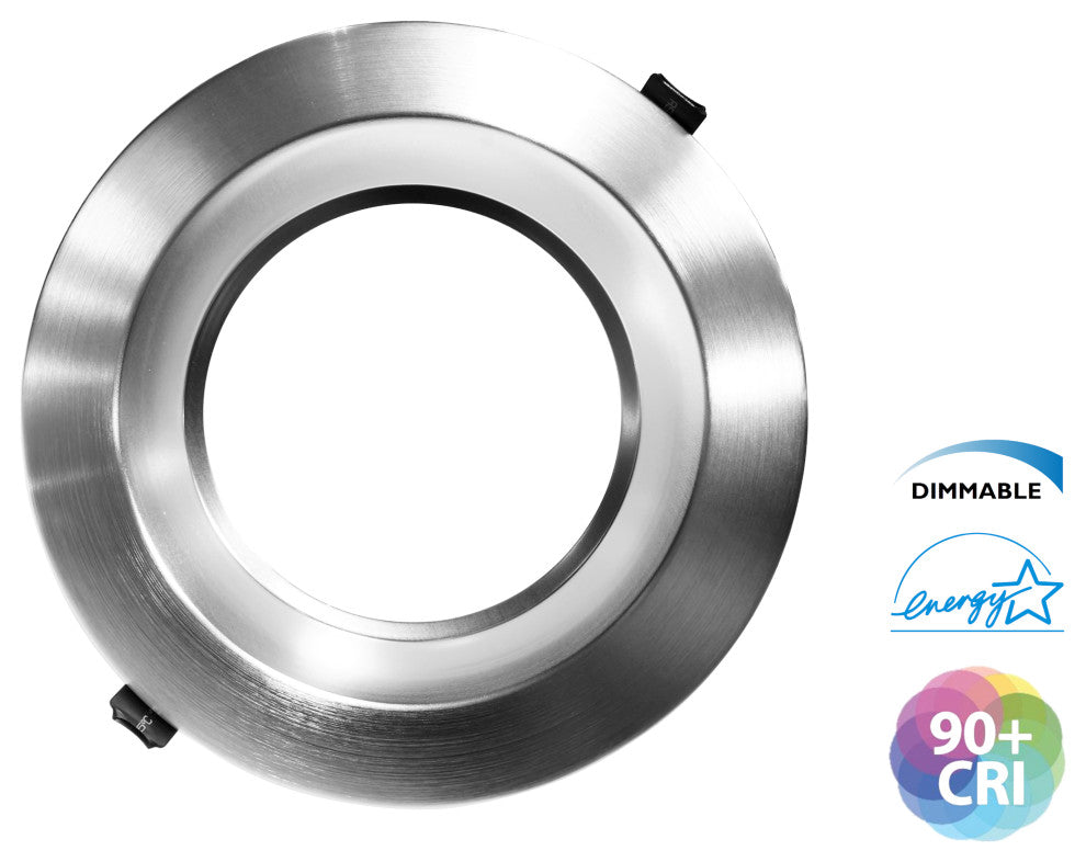 CLR-Select 8" Nickel Commercial Canless LED Downlight Kit