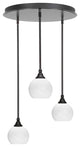 Empire 3-Light Cluster Pendalier, Espresso/White Marble
