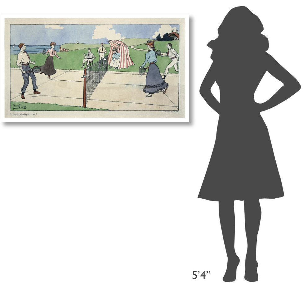 "Les Sports athletiques / Tennis" Digital Paper Print by Harry Eliott, 46"x26"