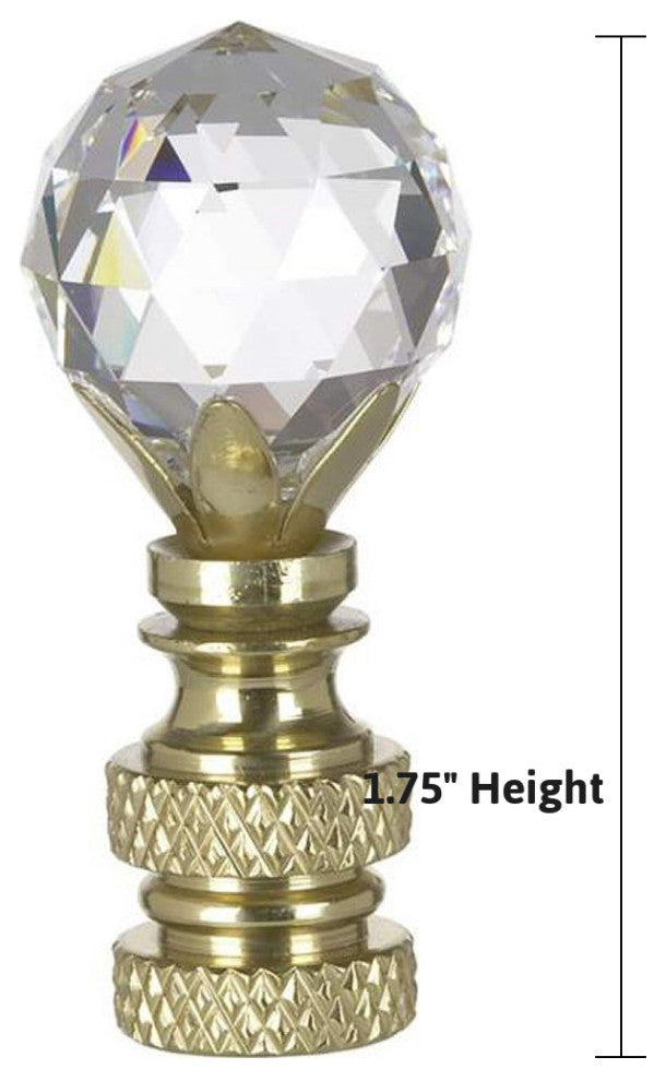 Stephanov Multi-Faceted Crystal Ball Ceiling Fan Pull, 2"h with 12" Polished Bra