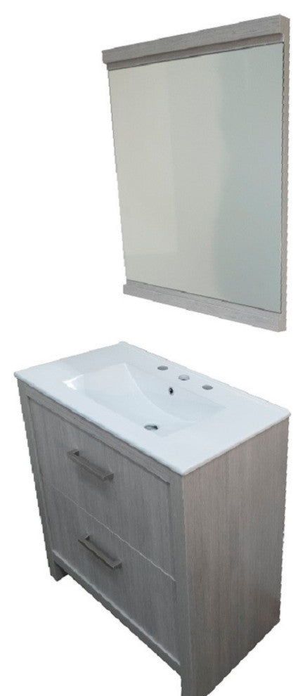 30" Single Sink Vanity With Gray Pine Finish