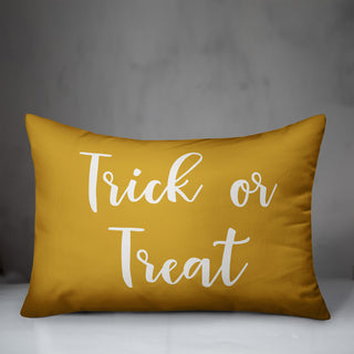 Trick Or Treat Lumbar Pillow, Mustard, 14"x20"