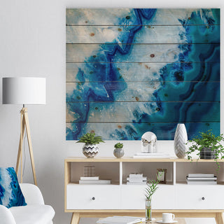 Designart Geode Slice Macro Abstract Wood Wall Art 46x36