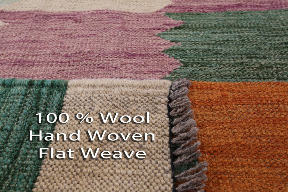 6' 10" X 9' 6" Wool On Wool Flat Weave Kilim Rug - Q12598