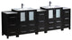 Torino 84" Double Bathroom Cabinet, Espresso, With Top and Integrated Sinks
