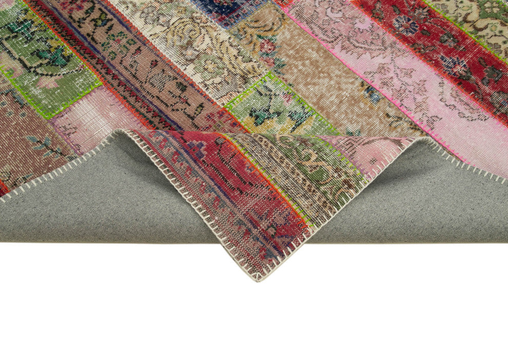 Rug N Carpet - Handwoven Oriental 6' 7" x 10' 0" Vintage Patchwork Area Rug