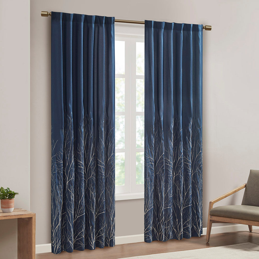 Madison Park Andora Embroidered Faux Silk Window Panel