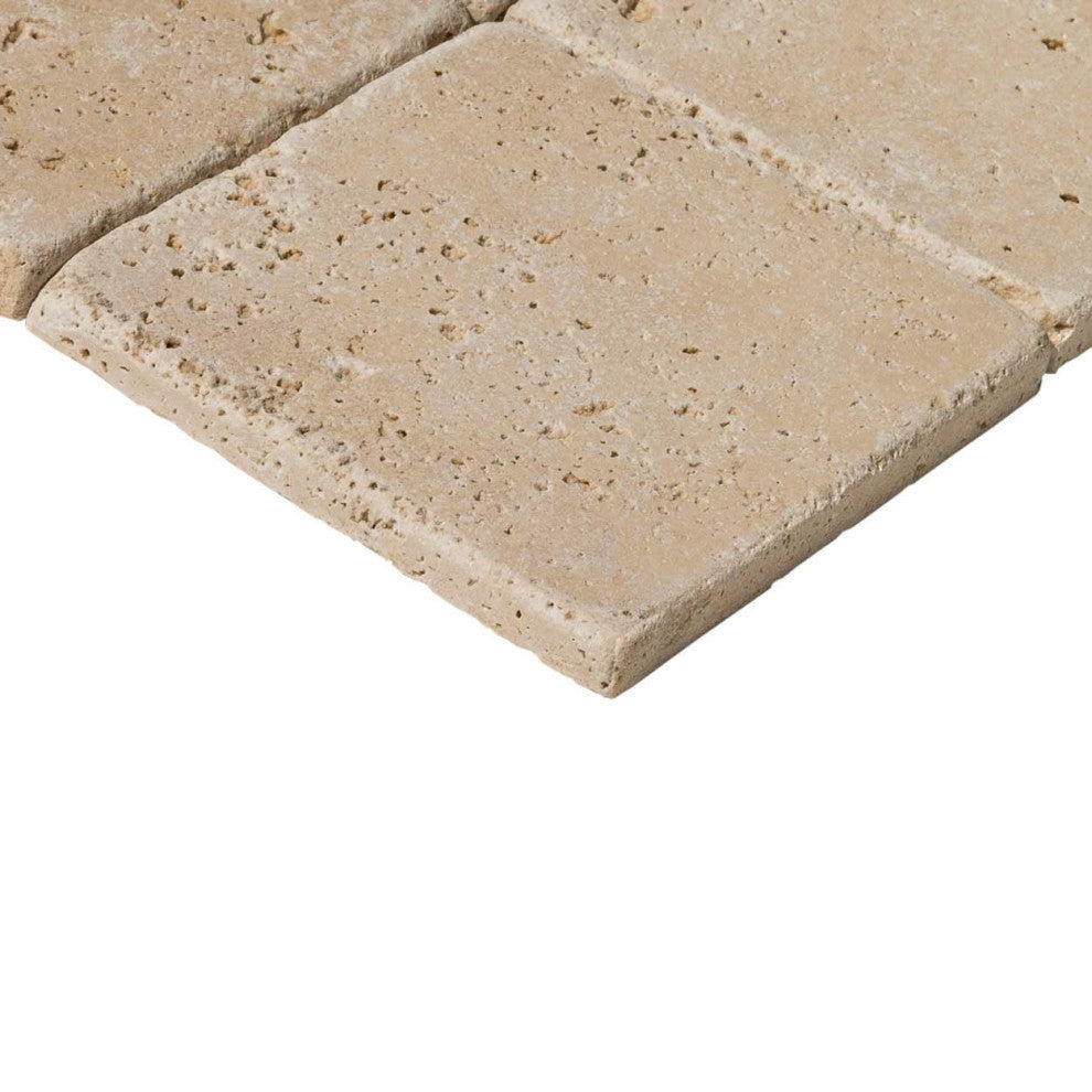 Classic Travertine Tiles - Tumbled - 4"x4"x3/8", 130 Sqft Boxed