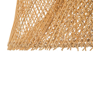 Cane Rib Webbing Oblong Dining Table Kitchen Island Pendant Lamp, Natural