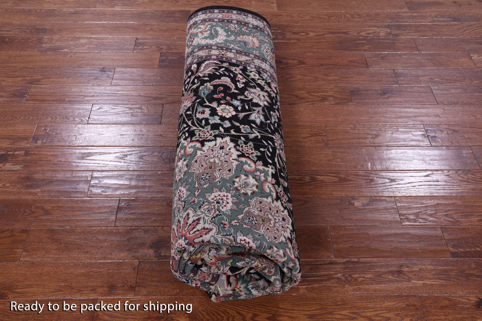 Persian Tabriz Handmade Wool & Silk Rug 8' 9" X 11' 8" - Q13748