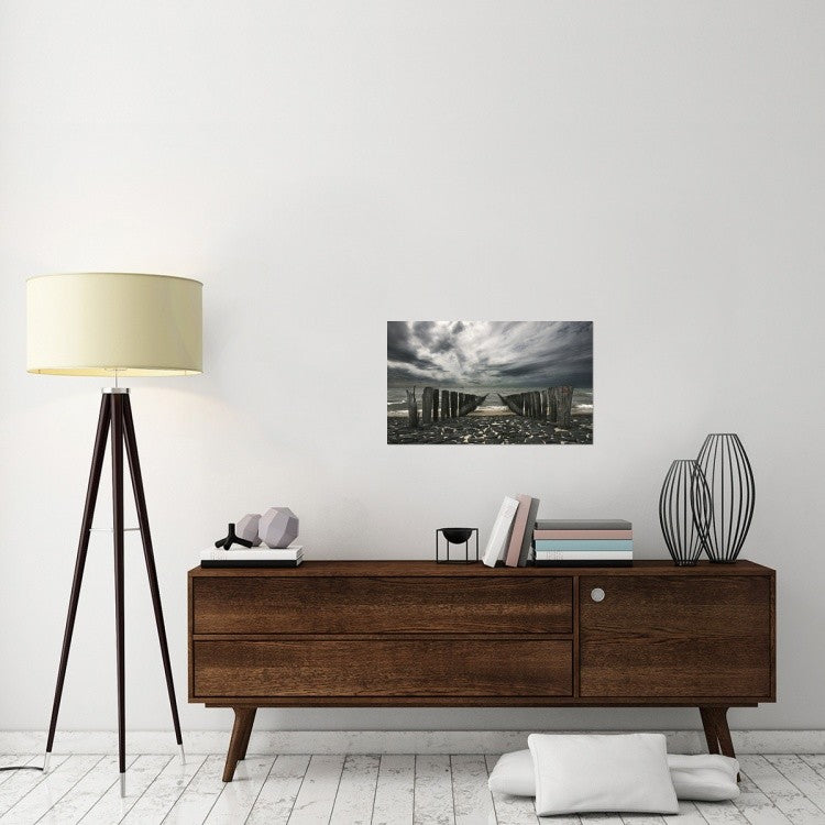"Sea Defense" Stretched Canvas Giclee by Leon, 30x18"