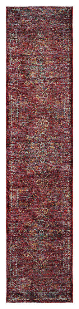 Oriental Weavers Andorra Collection Red/ Gold Oriental Indoor Area Rug 2'6"X12'