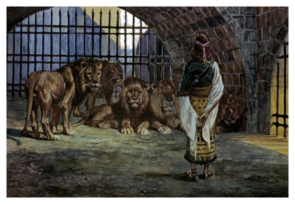 "Daniel in the Lions Den" Digital Paper Print by James Tissot, 38"x26"