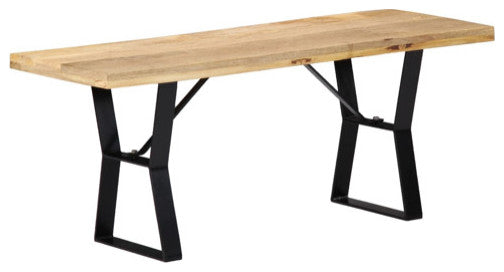 vidaXL Bench Dining Bench Wooden Bench Hallway Entryway Seat Solid Mango Wood