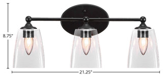 Capri 3-Light Bath Bar, Matte Black/Square Clear Bubble